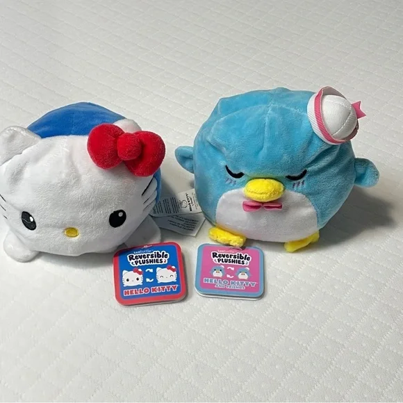 Tee Turtle Reversible Hello Kitty Tuxedo Sam Plushies Lot of 2 - Picture 3 of 10